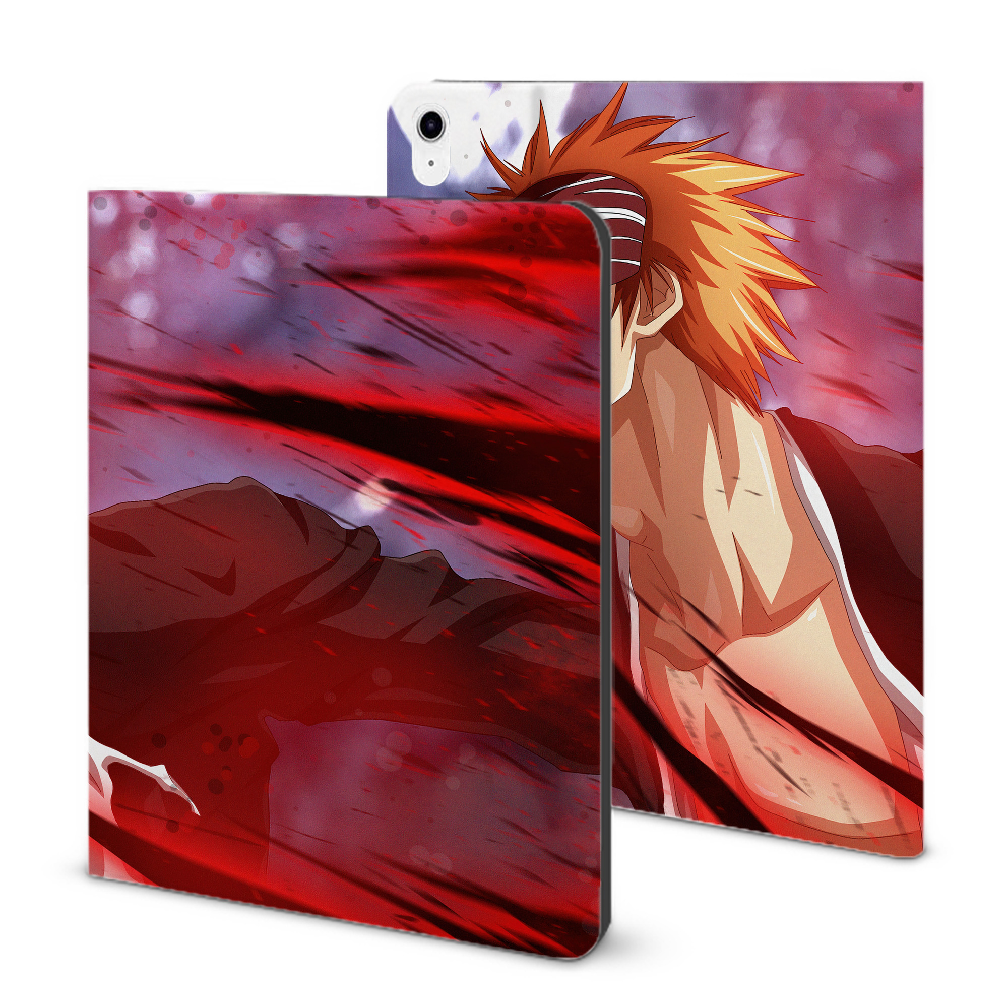 （画像用） ブリーチ BLEACH IPad ケース ブック型 PUレザー TPU 耐衝撃 軽量 薄型 ペン収納なし 全面保護 IPad 各モデル対応